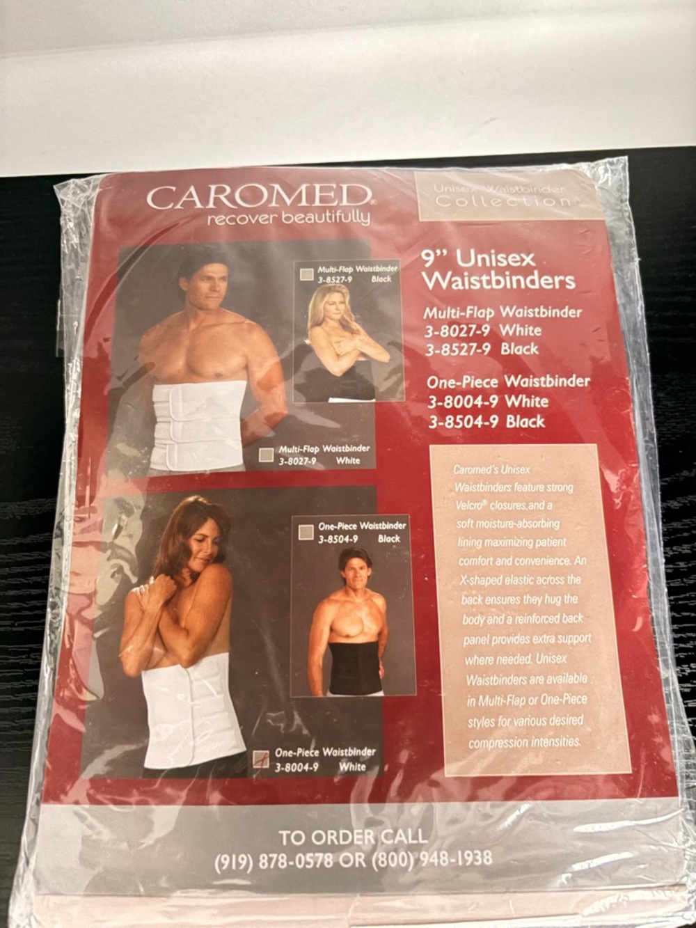 Caromed 9" Unisex Waistbinder - White